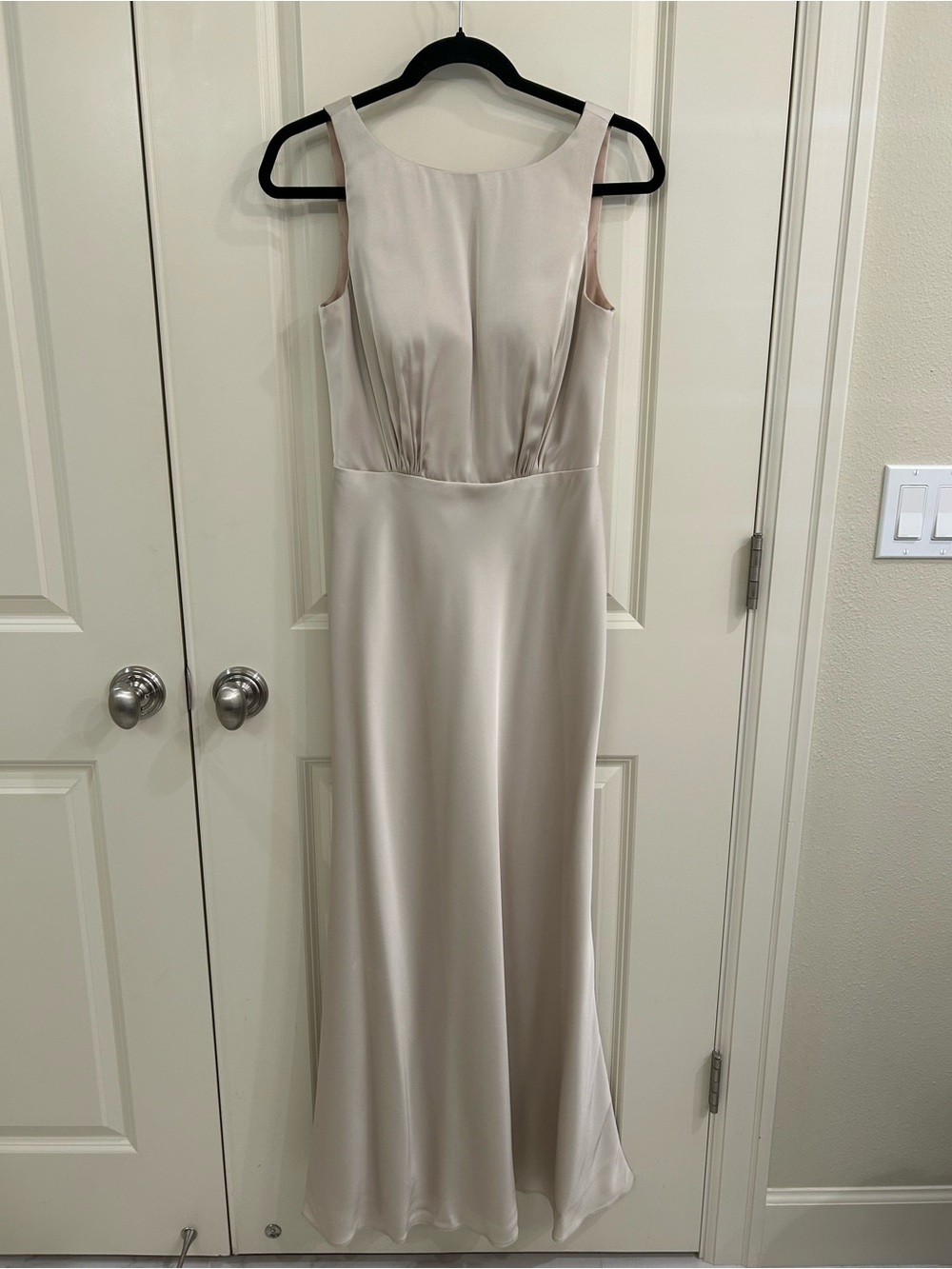 AW Bridal Champagne Size 2 Satin Maxi Dress